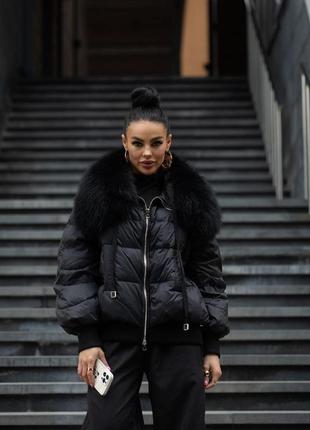 Куртка пуховик натуральне хутро