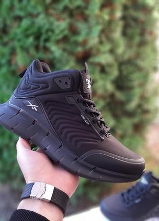 Кросівки reebok zig kinetica високі чорні з білим