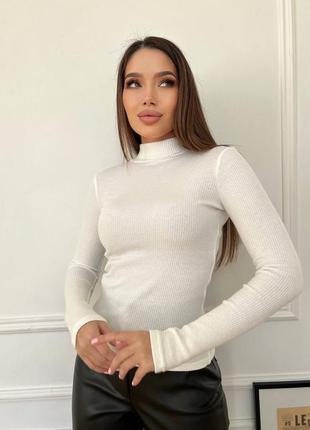 Двухцветный гольф из качественного рубчика🤩 черно белый водолазка лонгслив