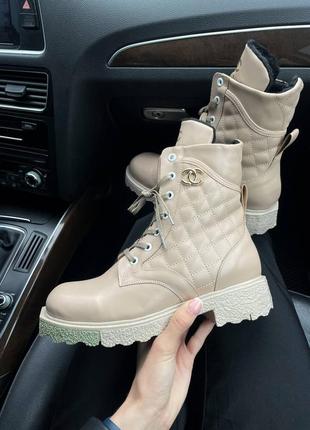 Черевики stussy x dr martens brighton 8 eye nude boots
