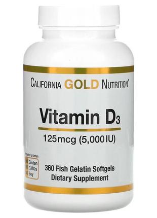 Вітамін д3 california gold nutrition vitamin d3 5000 мо 360 капсул