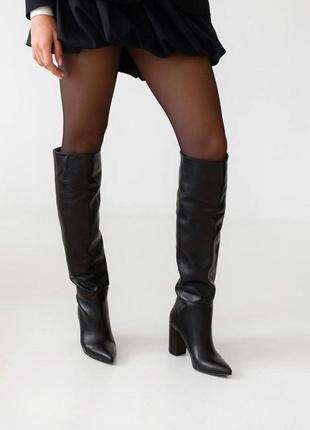 ▪️натуральная кожа демисезонные высокие женские сапоги сапоги ботфорты прямые трубы...