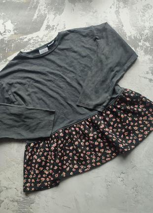 Реглан з баскою в квіти zara