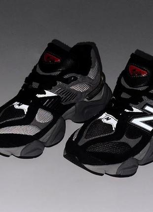 Зимние кроссовки new balance 9060 winter black grey ню беланс 9060 на меху8 фото