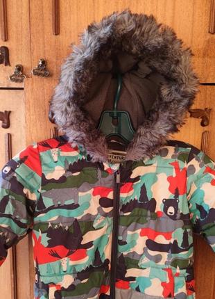 Зимний комбинезон next 2-3 года с резинками для обуви