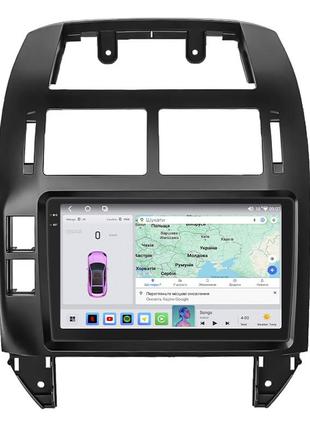 Штатная магнитола 9" lesko для volkswagen polo iv рестайлинг 2005-2009 4/64 qled carplay gps 360 prime 1шт