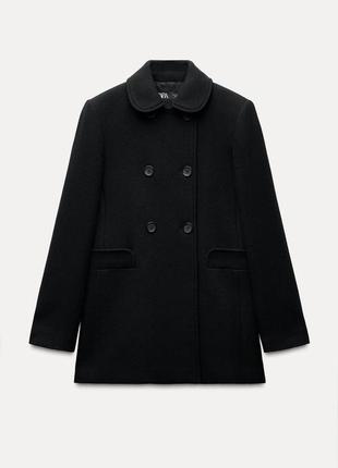Двобортне пальто з вовною zara