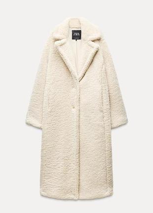 Довге пальто шуба зі штучної овчини  zara