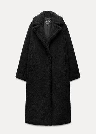 Довге пальто шуба зі штучної овчини  zara