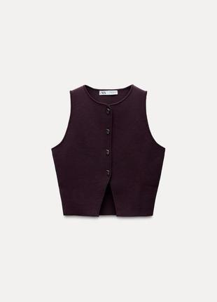 Трикотажний топ-жилет із ґудзиками zara