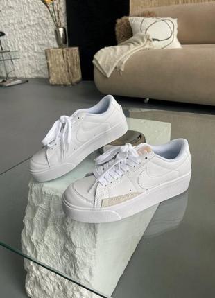 Nike blazer low leopard white2 фото