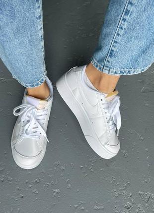 Nike blazer low leopard white3 фото