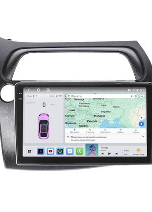 Штатная магнитола 9" lesko для honda civic type r viii 2006-2008 4/64 qled carplay wi-fi gps 360 prime 2шт