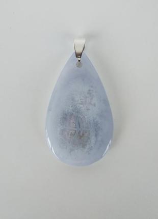 Кулон из натурального камня голубой агат
