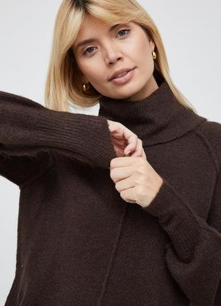 Теплый мягкий уютный коричневый свитер гольф водолазка vero moda
