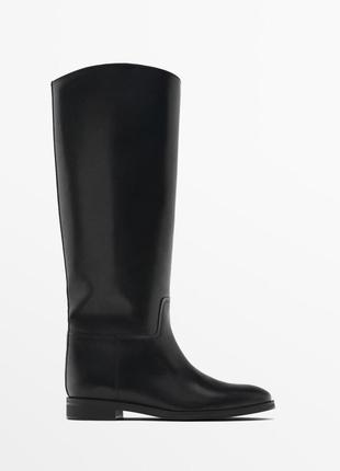 Кожаные сапоги massimo dutti из новой коллекции