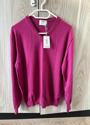 Merino wool люксовий джемпер фуксія вовна меріноса шерсть 100%