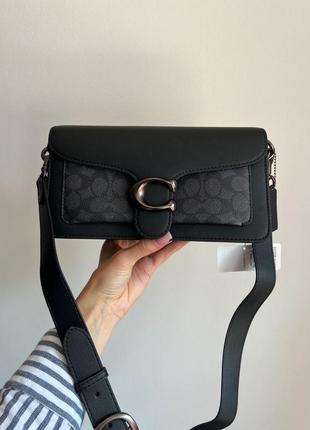 Coach tabby black/grey shoulder bag Ergo 26 in signature canvas, женская кожаная сумка, женская кожаная сумка, женская кожаная сумка