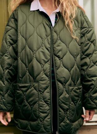Стеганая куртка water-repellent оверсайз, куртка zara