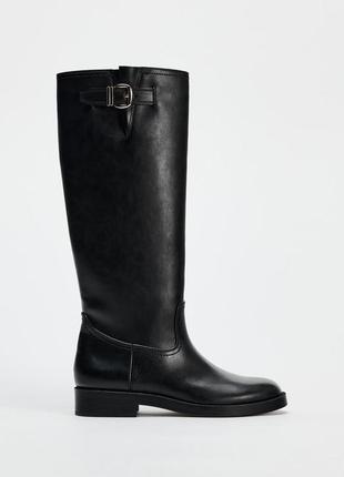 Высокие сапоги с пряжкой zara новая коллекция,чаботы zara