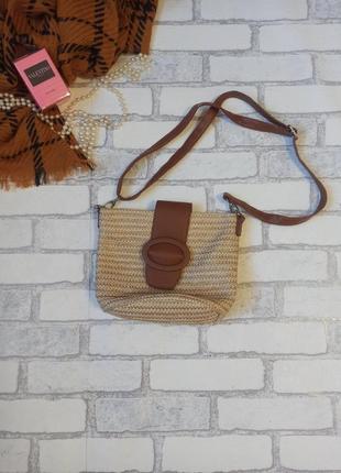 Соломенная сумка кросс боди маленькая сумка через плечо бохо george