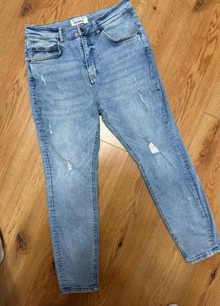 Джинсы мужские синие голубые slim jeans denim pull & bear man, размер s (w32 l30).
