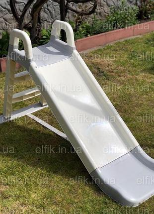 Акція набір дитячий ігровий пластиковий будиночок зі шторками і дитяча пластикова гірка тм doloni2 фото