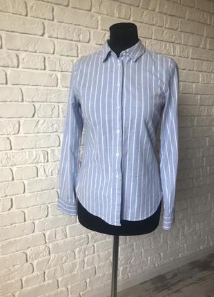 Классическая женская рубашка в полоску h&m с длинными рукавами