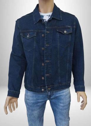 Джинсовий чоловічий піджак franco benussi синій артикул: jacket0003