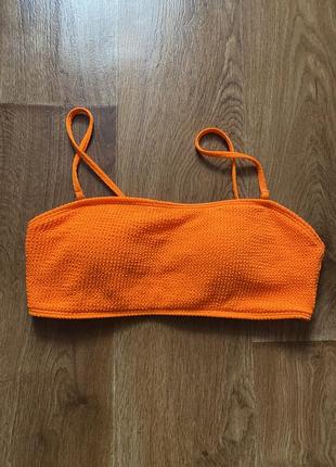 Купальник раздельный жатка рубчик лиф бандо с пуш ап жатка