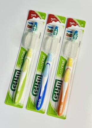 Gum activital soft compact toothbrush зубна щітка компактна мʼяка 581