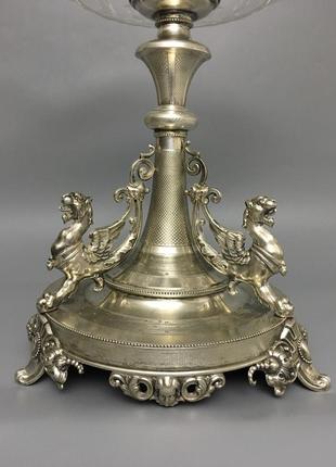 Старинная ваза из серебра 19 век серебряная конфетница фруктовница