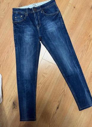Джинсы мужские синие прямые slim pull & bear jeans man, размер s. (w29 l30).
