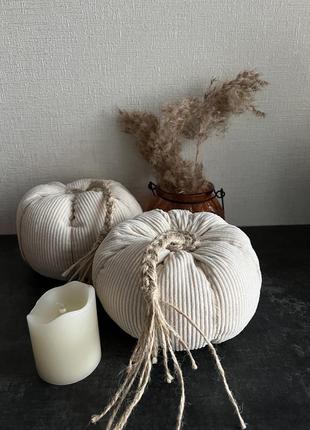 Тыква в скандинавском стиле с джутом декор текстиль