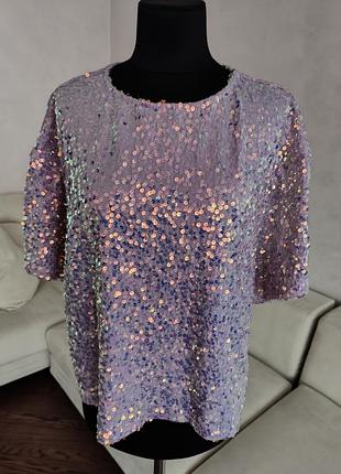 Футболеа блузка лілові паєтки
