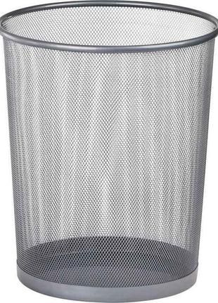 Кошик для паперів, 19 л, круглий, металевий, сріблястий bm.6270-24 тм buromax