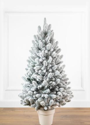 Елка литая "лапландская" в горшке снежена 1,10м