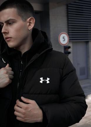 Скидка! куртка пуховик зимняя under armour, черная