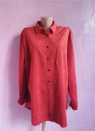 Велюрова сорочка піджак єко замш