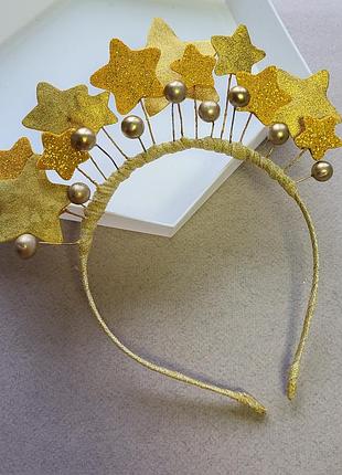 Обруч для карнавального костюма звездочка, обруч звездочки, звездочка новогодняя ободок