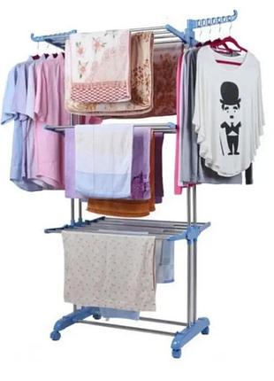 Сушилка для белья напольная трехуровневая сушилка для белья напольная на колесиках...