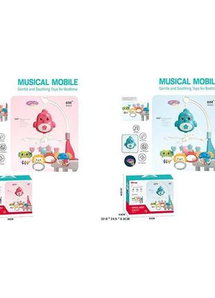 Мобиль музыкальный с проектором 2 цвета 648a-68/69