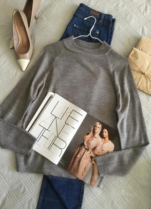 Базовый серый свитер гольф