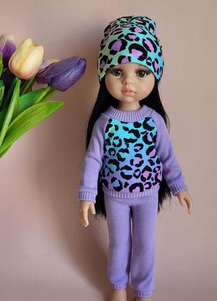 Весенний лиловый костюм для куклы paola reina, спортивный костюм для паола рейна, одежда для куклы паола рейна