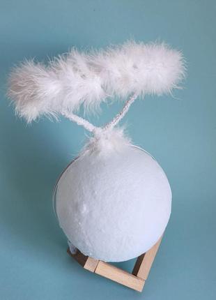 Білий німб янгола обруч, обідок янгол, обруч до карнавального костюма янгол, обідок янгол для вертепу