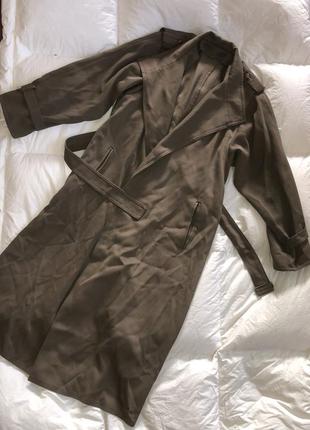 Тренч винтажный винтаж шлица кокетка шлица ретро тренч винтаж ретро длинный