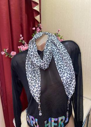 Шарф леопардовий принт