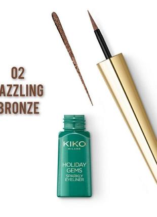 Підводка для очей holiday gems sparkly eyeliner 02 kiko milano3 фото