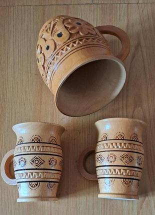 Вінтажний закарпатський дерев'яний сувенірний набір.