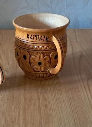 Вінтажний закарпатський дерев'яний сувенірний набір.